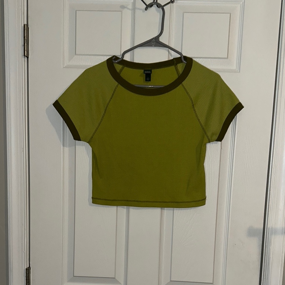Wild Fable Green Ringer Short Sleeve Tee